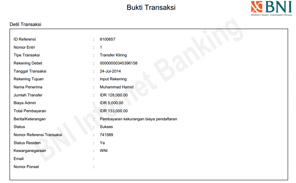 Pembayaran BigTV via Bank Nobu